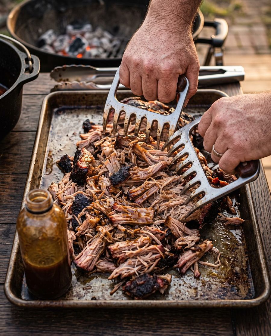 Pulled pork: рваная свиная лопатка: разобрать